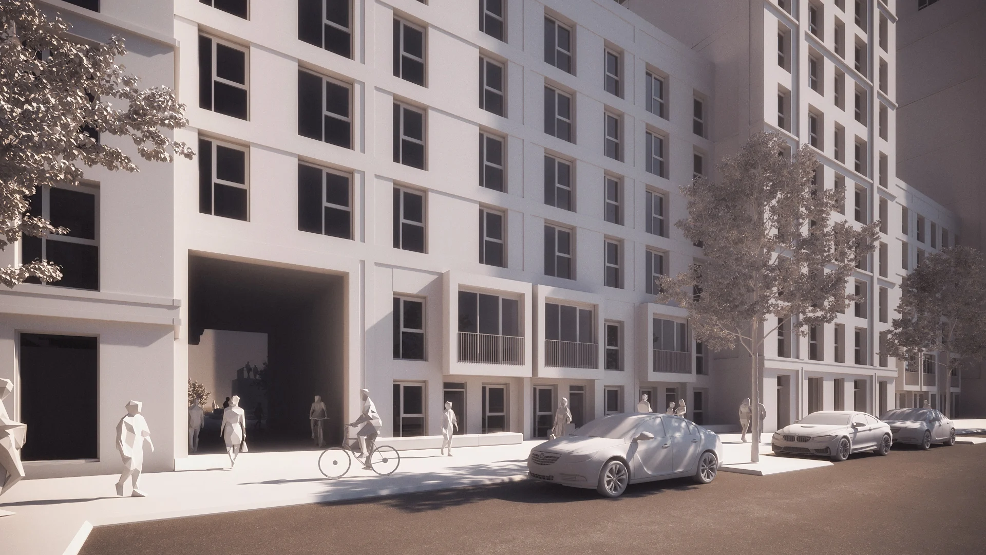 Sweet Street Development Clay Render